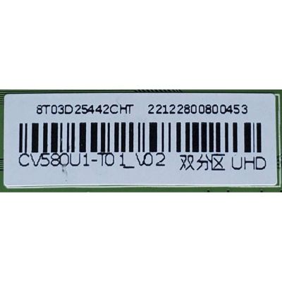 T-CON PARA TV HISENSE / NUMERO DE PARTE 8T03D25442CHT / DCBDM-X296C_03 / 22122800800453 / CV580U1-T01_V02 / PANEL HD580X1U91-L1\S0\GM\CKD3A\ROH\1 / MODELO 58R6E3 - Imagen 2